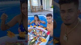 Maldives Me Kiya Floating ￼Breakfast 😍 ytshorts sonadey mukulgain mukulsona viralvideo [upl. by Ehudd930]