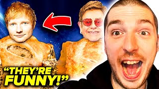 Ed Sheeran and Elton John DRESS as Sausage Rolls in LadBaby Video [upl. by Yadnil705]