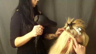 hair extensions how to glue in full head hair extension [upl. by Allekim590]