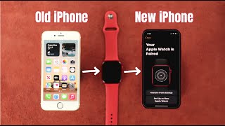 How to Pair Existing Apple Watch to New iPhone Restore From Backup [upl. by Anelaj583]