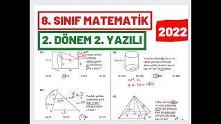 8 Sınıf Matematik 2 Dönem 2 Yazılı Soruları Ve Açıklamalı Çözümleri [upl. by Ahsyen568]