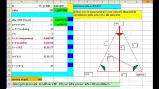 triangolo isoscele equilatero risolto con excel [upl. by Enier]