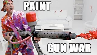 PAINT Super Soaker Battle w Colin Furze Splatoon IRL [upl. by Pinzler]