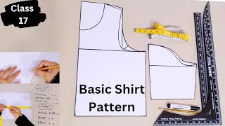 Shirt cutting  How to make shirt cutting pattern for beginners  Silai course lesson No 17 [upl. by Adnama453]