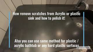 How to repair  remove scratches and polish THE PLASTIC SINKSBATHTUB And any hard plastic surfaces [upl. by Kilbride650]