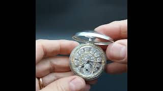 Pocket watch Embossed silver dial 1882 [upl. by Eirruc]