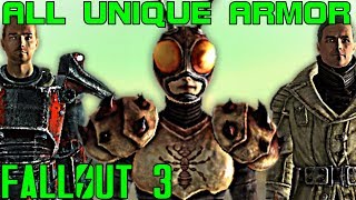 Fallout 3 All Unique Armor amp Apparel Guide Vanilla [upl. by Tankoos]