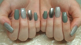 Madam Glam Pale Gray Nails  Acrylic amp Gel Polish Applicaton [upl. by Nylaj]