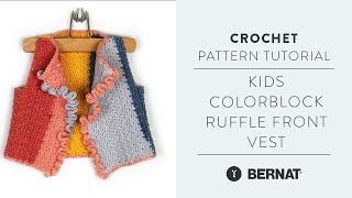 Colorblock Ruffle Front Crochet Vest Tutorial with Moogly [upl. by Aracot308]