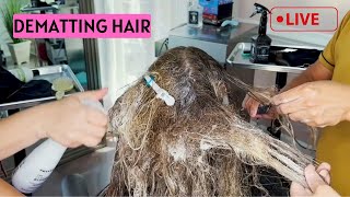 DEMATTING HAIR  Detangling Matted Natural Hair Live [upl. by Patton]