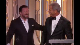 Ricky Gervais vs Mel Gibson at the Golden Globe [upl. by Enilegna437]