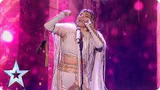 Beware of the WOLVES Olena Uutai opens the show in style with unique act  SemiFinals  BGT 2018 [upl. by Godderd360]