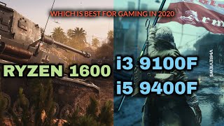 i3 9100 vs i5 9400f vs Ryzen 1600  Gaming test [upl. by Susannah]