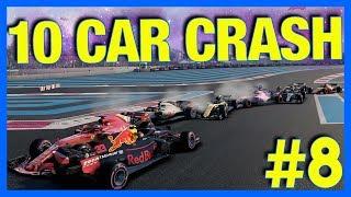 F1 2018 Career Mode  10 CAR CRASH  SAFETY CAR Part 8 [upl. by Aniat]