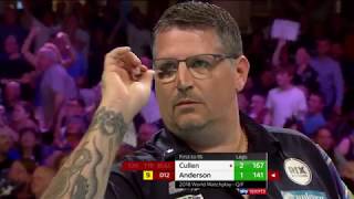 NINEDARTER Gary Anderson vs Joe Cullen  2018 BetVictor World Matchplay [upl. by Yniattirb]