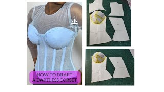 HOW TO DRAFT A DARTLESS CUPPED CORSETCORSET MAKING [upl. by Annabal]