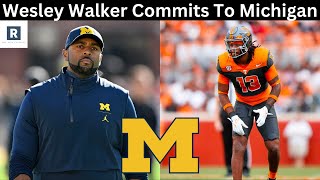 Wesley Walker Commits To Michigan  Michigan Football Transfer Portal News [upl. by Yeliw]