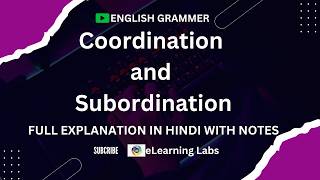 Coordination and Subordination conjunctions  The parts of speech  English Grammar [upl. by Nesmat]