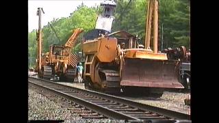 Guilford Train Wreck Big hook and side boom crawlers at work 06181991 [upl. by Lladnor]