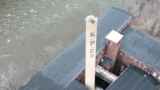 Aerial footage of former paper mills in Turners Falls [upl. by Ailedua]