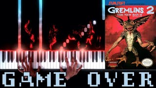 Gremlins 2 The New Batch NES  Game Over  PianoSynthesia [upl. by Shellans]