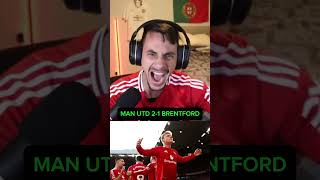 RASMUS HØJLUND GOAL REACTION manchesterunited brentford premierleague [upl. by Raclima]