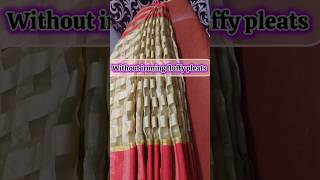 Saree PrePleating🥻✅FLUFFY PLEATS sareeprepleatingtrendingshorts sareedrapingtutorial [upl. by Aihsekal]