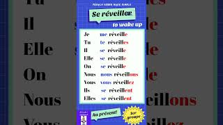 Conjugaison du verbe se réveiller to wake up au présent The verb se réveiller in present shorts [upl. by Noryt]