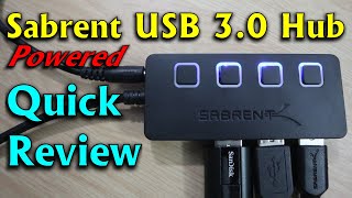 Sabrent 4 ports 3 0 USB Hub Powered Quick review [upl. by Clie]