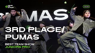 PUMAS  3RD PLACE  BEST TEAM SHOW JUNIORS PRO  FRONT ROW  WAKE UP CHAMP 122023 [upl. by Rajiv]