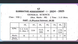 Ap 8th class PSampNS SA1 💯 real Vimp question paper 20248th class Sa1 Science question paper 2024 [upl. by Aloin]