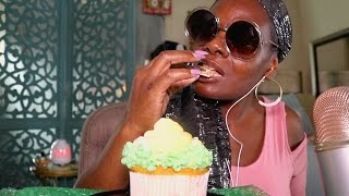 Cupcake ASMR Eating Sounds  Colossal  Soft Spoken [upl. by Os]