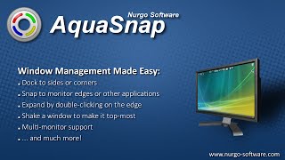 AquaSnap Window Manager dock snap tile organize your desktop [upl. by Eenat635]