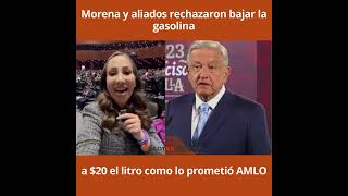 Morena y aliados rechazaron bajar la gasolina a 20 el litro como lo prometió AMLO [upl. by Ordway190]