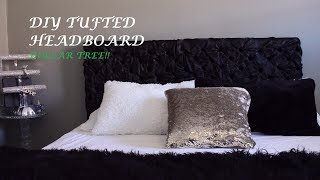 Easy Tufted Headboard DIY Dollar Tree [upl. by Eerat]