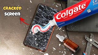 Toothpaste on Cracked Phone Screen 😮  Remove Scratches on a Phone  Toothpaste Hacks  Shorts [upl. by Nyltiac]