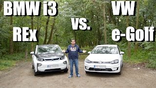 Volkswagen eGolf vs BMW i3 REx ENG  First Drive and Comparison [upl. by Nialb]