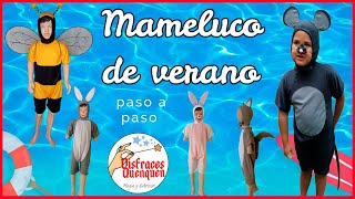 DIY MAMELUCO corto de verano Como hacer enterizo corto para disfraces de animalitos🐱🐭🐵 mamelucos [upl. by Kcerred726]