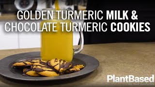 Golden Turmeric Milk amp Chocolate Turmeric Cookies  VIDEO Recipe [upl. by Nodnil]