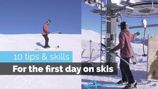 How to Ski  10 Beginner Skills for the First Day Skiing [upl. by Pomfret]