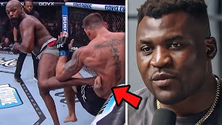 Francis Ngannou Reacts To Jon Jones BEATING Stipe Miocic [upl. by Ferrell]