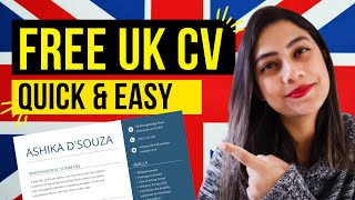 HOW TO MAKE A CV 🇬🇧 EASILY amp IN MINUTES  Free UK CV Template 2022  CV Format for Jobs [upl. by Delgado]