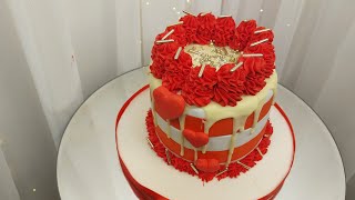 Valentine Dripped cakeBJams Patisserie with Sadia Iqbal bjamspatissarie cakedecorating [upl. by Eugenides]