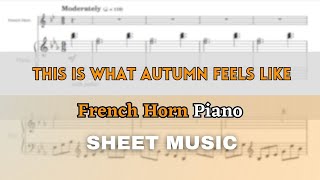 JVKE  This Is What Autumn Feels Like  French Horn and Piano Sheet MusicFull Score [upl. by Stone]