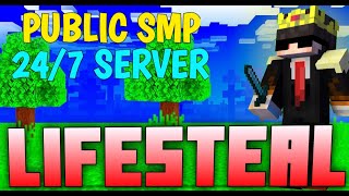 Best Minecraft Public Lifesteal SMP Cracked Java  PE minecraft 🔴 Day 1 [upl. by Papotto]