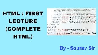 HTML FIRST LECTURE 2024 [upl. by Ecinaej]