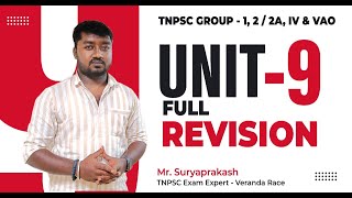 TNPSC UNIT 9 Full Revision for Group 124 Exams  Surya Prakash  Veranda Race [upl. by Amairam]