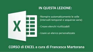 EXCEL tutorial 3 Riempimento automatico in Excel [upl. by Kedezihclem892]