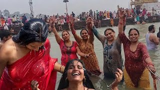 Haridwar Ganga River Bathing ताजा दृश्य badaltayug [upl. by Ahsita]