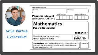 GCSE Maths Walk Through 2018 Edexcel Higher Tier Paper [upl. by Tan]